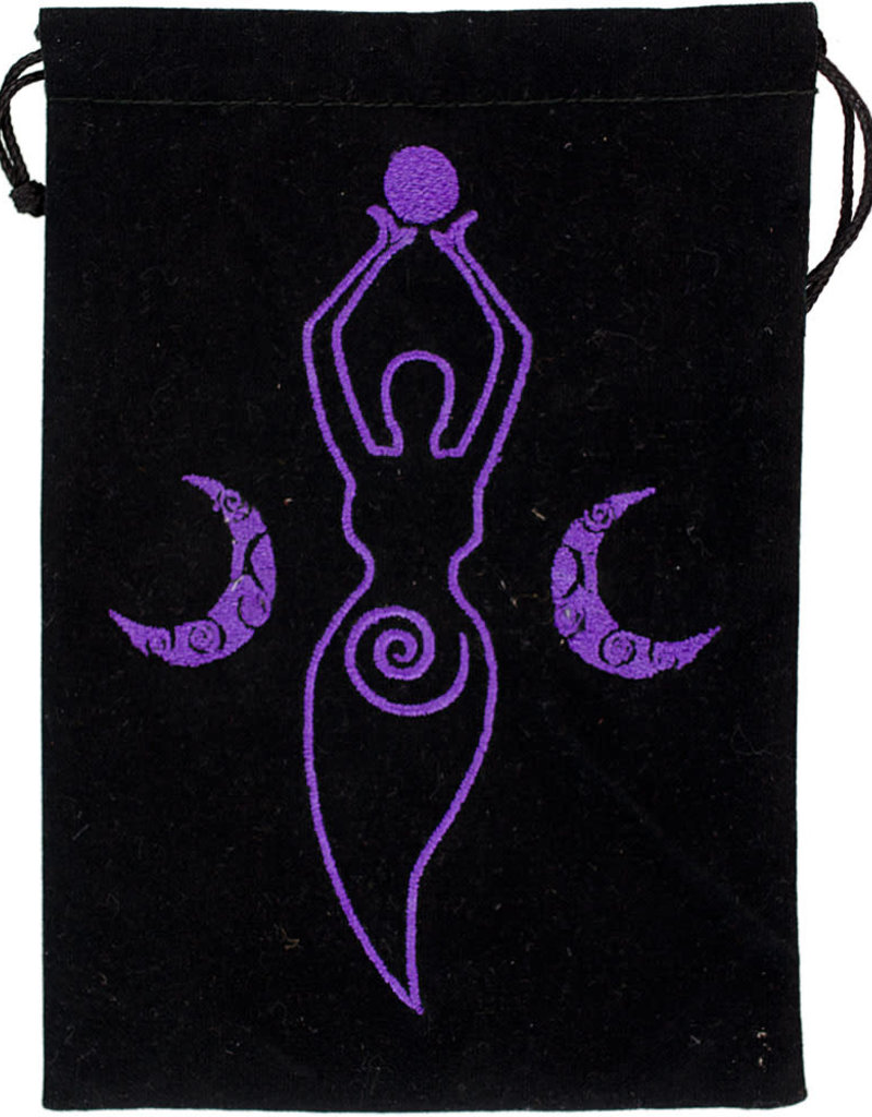 Pouch - Moon Goddess Embroidered Velvet