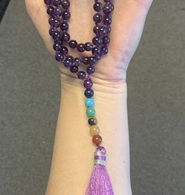 Mala - Amethyst with Chakra Beads