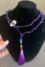 Mala - Amethyst with Chakra Beads