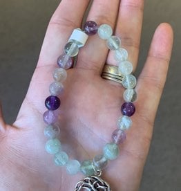 Bracelet - Fluorite with Happiness Tree of Life