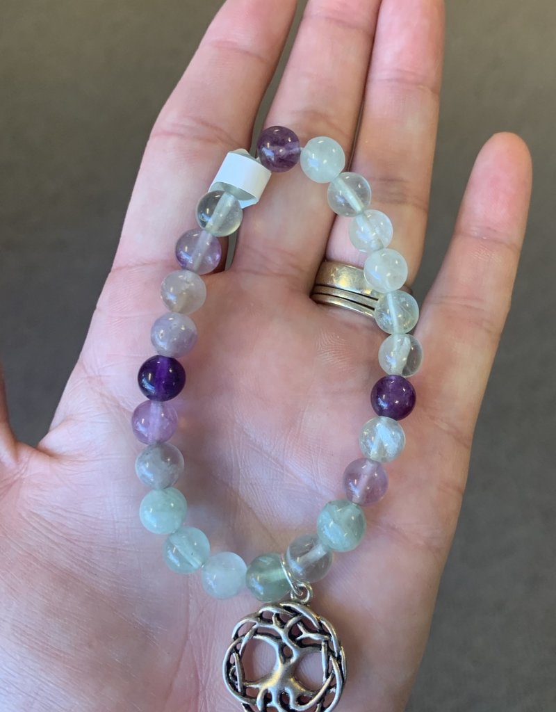 Bracelet - Fluorite with Happiness Tree of Life