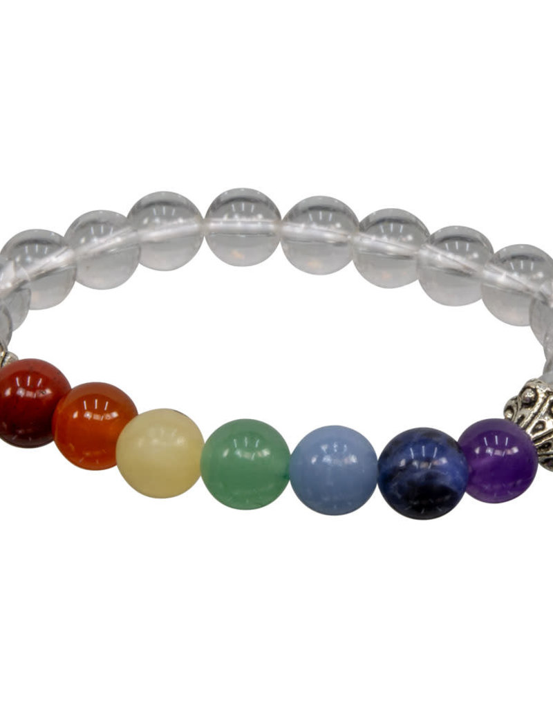 Bracelet - 7 Chakras with Clear Quartz