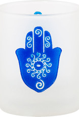 Fatima Hand Glass Votive Candle Holder