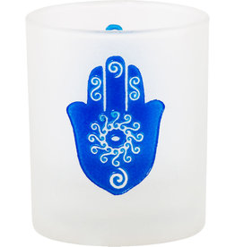 Fatima Hand Glass Votive Candle Holder