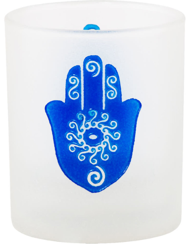 Fatima Hand Glass Votive Candle Holder