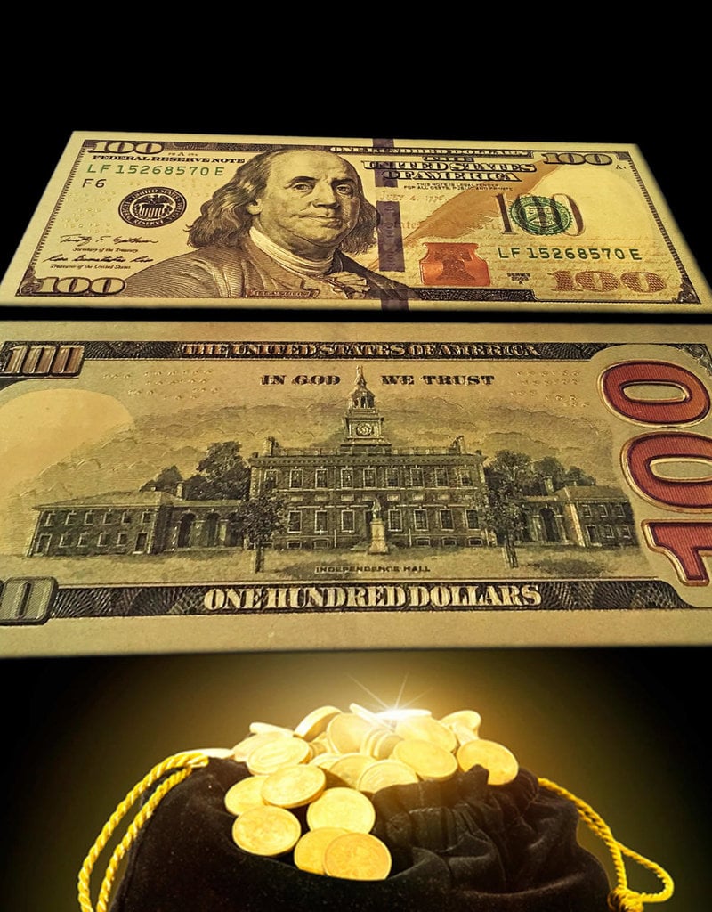 $100 Gold Feng Shui Bill