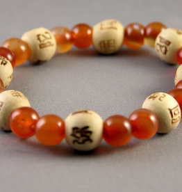 Lucky Karma Beads Bracelet - Carnelian - Empowerment Wisdom - 38