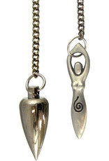 Pendulum - Nickel Plated Cone with Goddess Symbol - 61273
