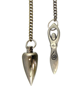 Pendulum - Nickel Plated Cone with Goddess Symbol - 61273