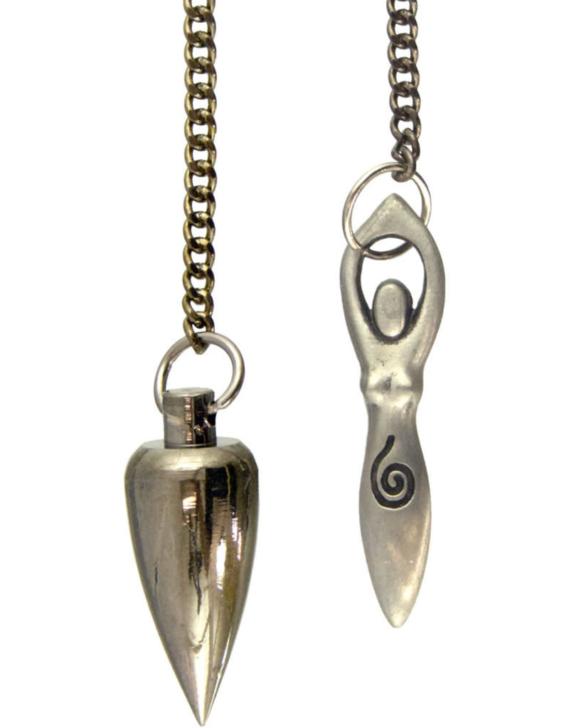 Pendulum - Nickel Plated Cone with Goddess Symbol - 61273