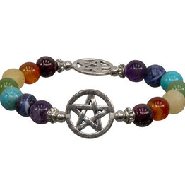 Bracelet - 7 Chakra with Pentacle - 98079
