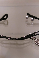 Anklet- Tree of Life Charms, Black- A511