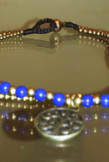 Anklet -Tree of Life Blue Color Beaded 2 Strand - A22070