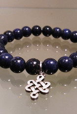 Lapis Bracelet with Friendship Eternal Knot Symbol