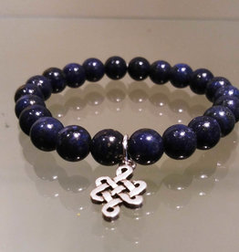 Lapis Bracelet with Friendship Eternal Knot Symbol