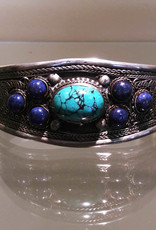 Bracelet - Turquoise & Lapis Cuff - B181
