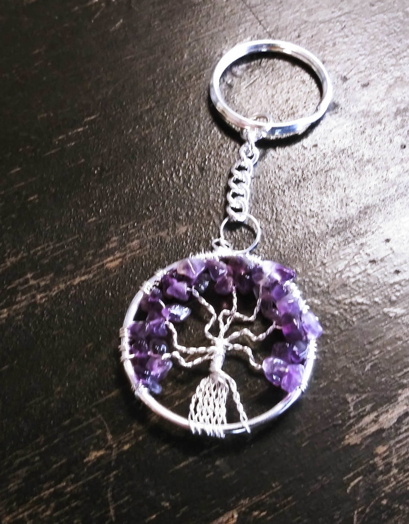 Tree of Life Amethyst Keychain - 5040AM