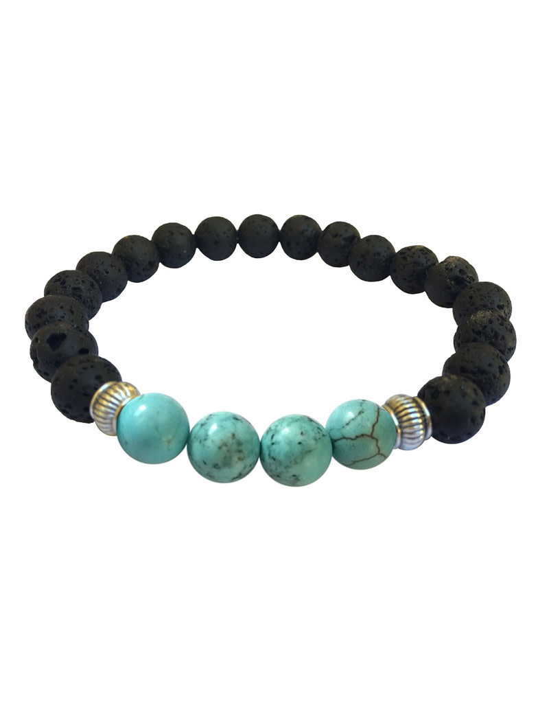 Konvention Generel For pokker Lava Diffuser Bracelet - Good Luck Turquoise Magnesite - 2793 - The Open  Mind Store