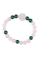 Rose Quartz and Magnetic Hematite Bracelet - Happiness