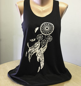 T-shirt - Dream Catcher with Feather Black