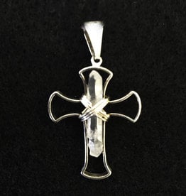 Pendant - Cross with Crystal