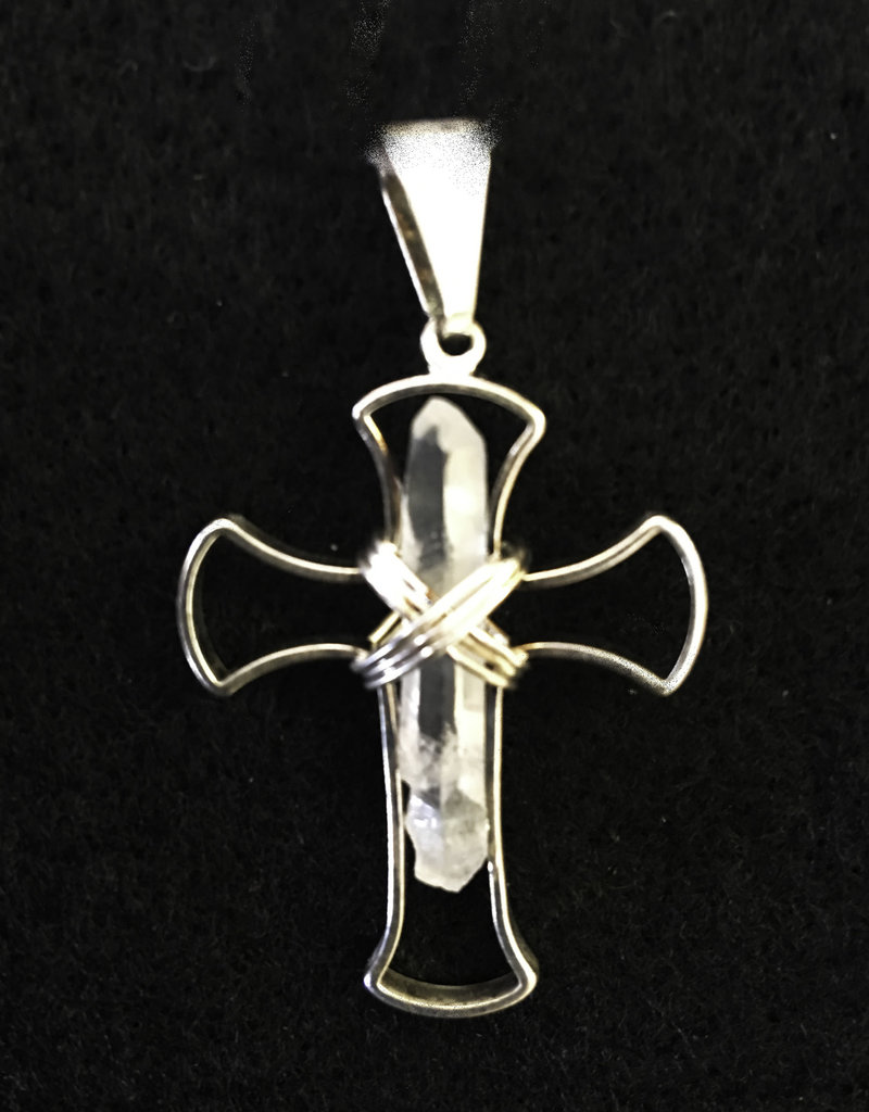 Pendant - Cross with Crystal