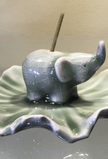 Incense Holder - Ceramic Elephant Catcher - 6788 (Multi)