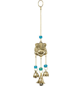 Brass Bell Chime Ganesh with Blue Beads- 31315