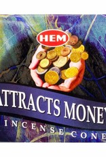 Incense - Hem Attracts Money Cone - IHEM-CN-ATT (72042)