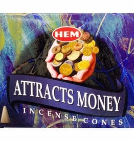 Incense - Hem Attracts Money Cone - IHEM-CN-ATT (72042)