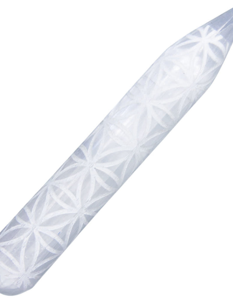 Massage Wand - White Selenite with Flower of Life - 76102