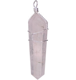 Pendant - Wire Wrapped Rose Quartz - 98622