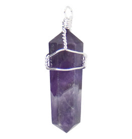 Pendant - Wire Wrapped Amethyst - 98622