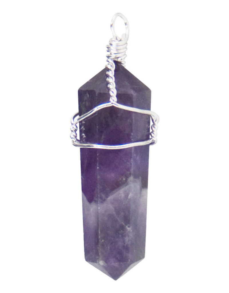 Pendant - Wire Wrapped Amethyst -  98623