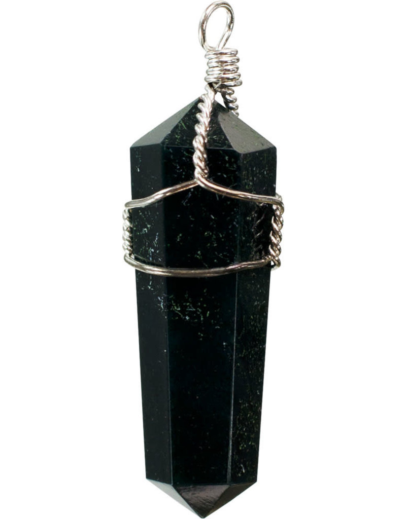 Pendant - Wire Wrapped Black Obsidian - 98987