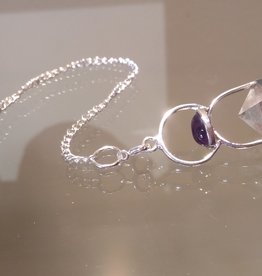 Clear Quartz with Amethyst Pendulum Bracelet