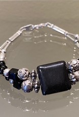 Navajo Double Bracelet - Silver & Stone (C)