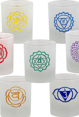 Candle Holder - Etched Chakras (Set 7) - 01139
