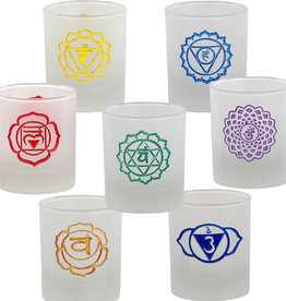 Candle Holder - Etched Chakras (Set of 7)