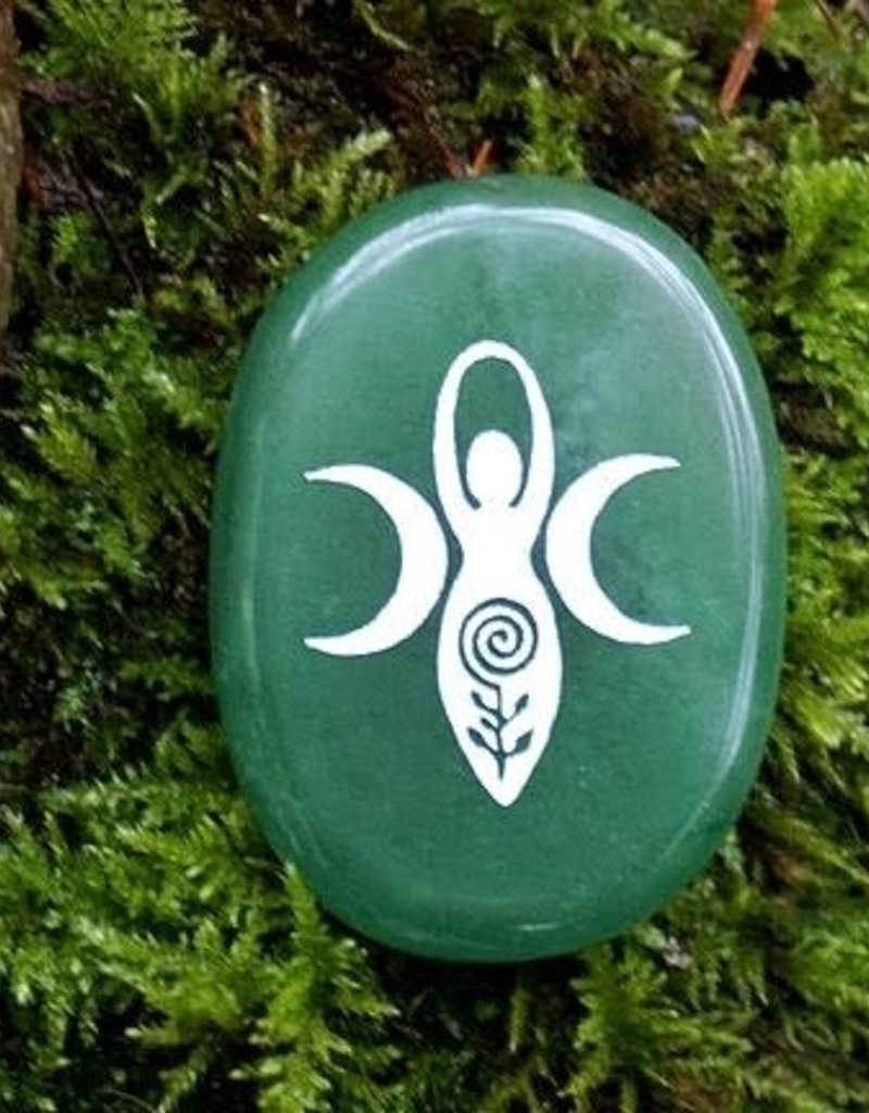 Green Aventurine Palm Stone with Gaia