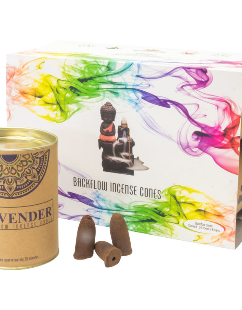 Incense - Goloka Lavender Backflow Cones - 24 per can - 75002
