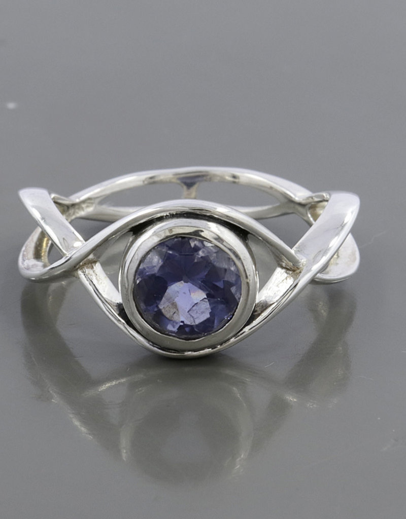 Iolite and Sterling Silver Ring (Size 8) - R-22829-07-65