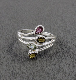 Tourmaline and Sterling Silver Ring (Size 8) - R-21655-48-1