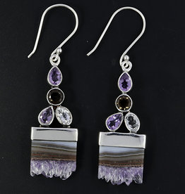 Amethyst Stalactite and Sterling Silver Earrings - ER-21645-21