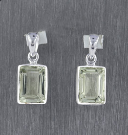Green Amethyst and Sterling Silver Earrings - PA-20060-254-10
