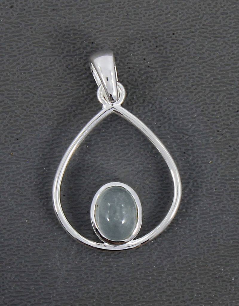 Aquamarine Sterling Silver Pendant - PA-24225-03-29