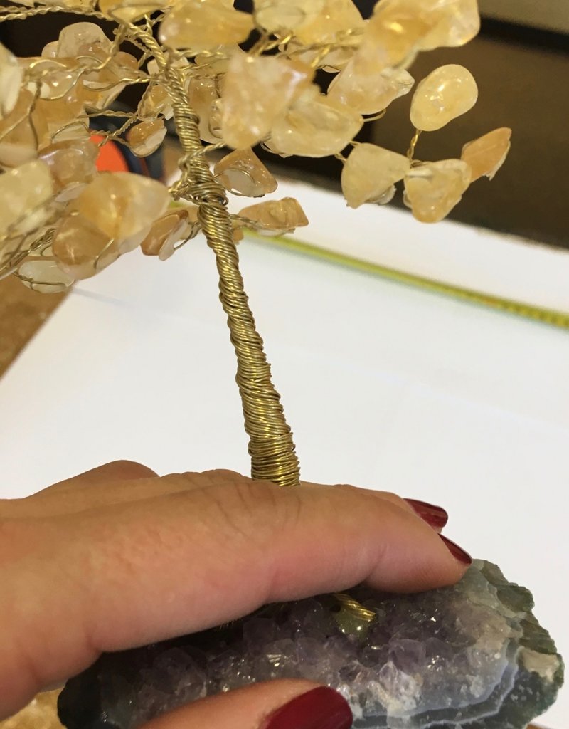Bonsai Tree- Citrine with Amethyst Base - Lg - TREECIT8