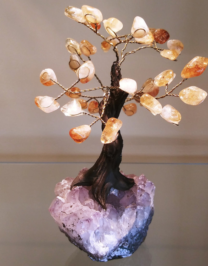 Bonsai Tree- Citrine with Amethyst Base - Lg - TREECIT8