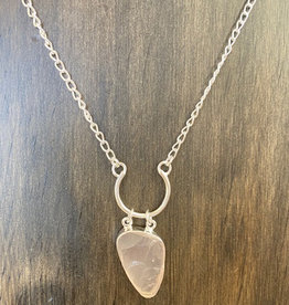 Rose Quartz and Sterling Silver Necklace - NA-20349-02