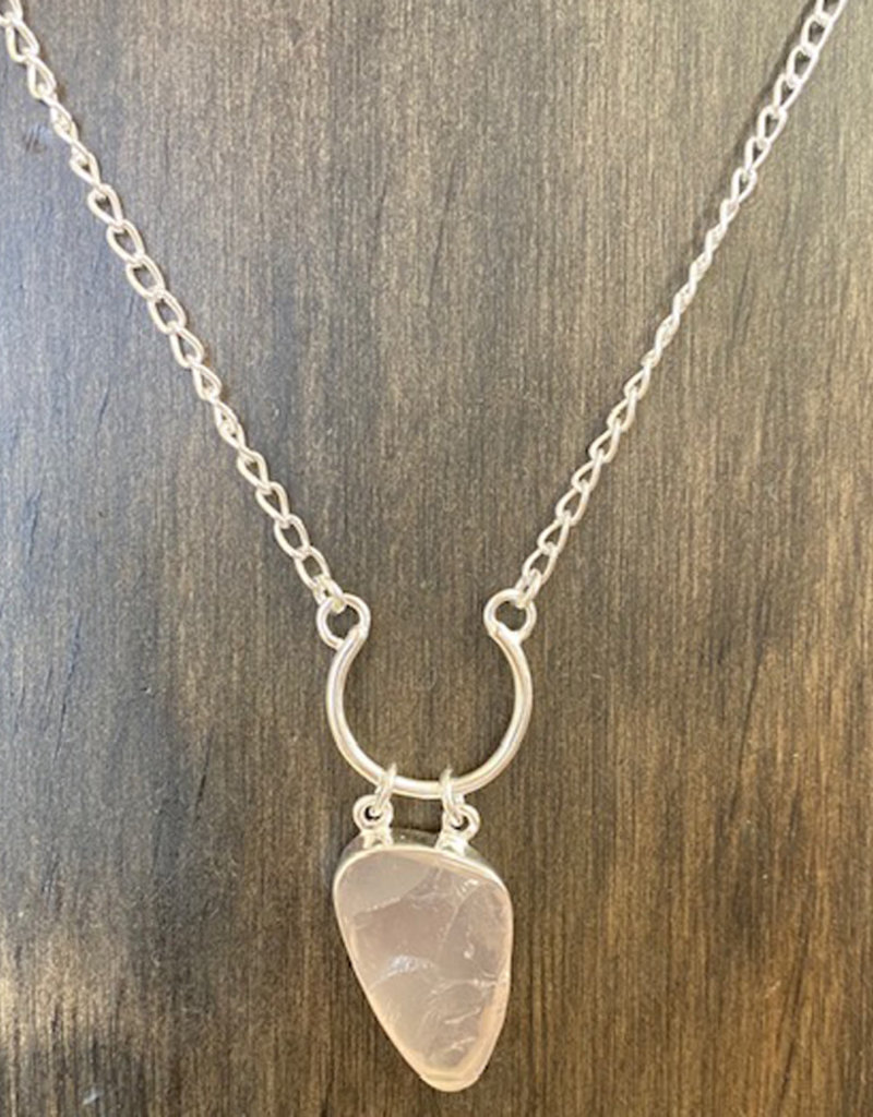 Rose Quartz and Sterling Silver Necklace - NA-20349-02
